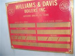 Image 150 HP WILLIAMS & DAVIS BOILER INC. 2- Pass Dryback Firetube Boiler - 12 from Bid-on-Equipment.com