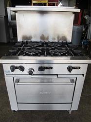 Image 36" GARLAND/SUNFIRE X36-6R 6 Open Burners Gas Range with Standard Oven - 1 from Bid-on-Equipment.com