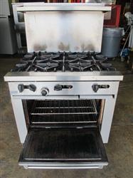 Image 36" GARLAND/SUNFIRE X36-6R 6 Open Burners Gas Range with Standard Oven - 2 from Bid-on-Equipment.com