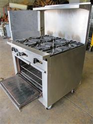 Image 36" GARLAND/SUNFIRE X36-6R 6 Open Burners Gas Range with Standard Oven - 4 from Bid-on-Equipment.com