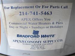 Image 40 Gallon BRADFORD Hydrojet  Electric Energy Saver Commercial Water Heater, 40000 btu - 8 from Bid-on-Equipment.com
