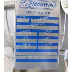 Image 2.5in MARWIN MV 89 Ball Valve - Stainless Steel  - 5 from Bid-on-Equipment.com