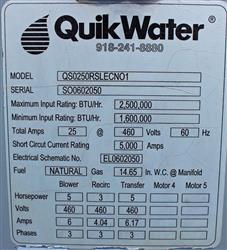 Image QUICKWATER Water Heater - 2.5 million BTU max.  - 6 from Bid-on-Equipment.com