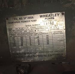 Image WHEATLEY Quintuplex Plunger Pump - 2 from Bid-on-Equipment.com