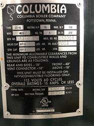 Image COLUMBIA CT-15 High Pressure Steam Boiler - 2 from Bid-on-Equipment.com