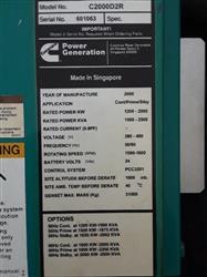 Image 2000 kW CUMMINS Diesel Generator - Model C2000D2R - 11 from Bid-on-Equipment.com