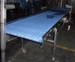 Image 34in X 167in Blue Intralox Belt Conveyor - Stainless Steel, Sanitary - 1 from Bid-on-Equipment.com