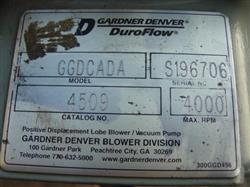 Image GARDNER DENVER 4509 Duroflow PD Blower GGDCADA - 3 from Bid-on-Equipment.com
