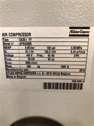 Image 40 HP ATLAS COPCO GA 30+FF Rotary Screw Air Compressor - Low Hours Unit - 4 from Bid-on-Equipment.com