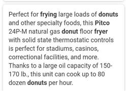 Image 34in PITCO 34PSS Donut Fryer - 8 from Bid-on-Equipment.com