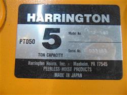 Image 5 Ton HARRINGTON Crane Hoist with Pendant Control - 2 from Bid-on-Equipment.com