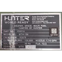 Image HUNTER MTH-150 Multi-Fuel Space/Tent Heater - 120,000 BTU/HR - 16 from Bid-on-Equipment.com
