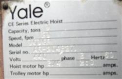 Image YALE Ce Series Electric Hoist - 4 from Bid-on-Equipment.com