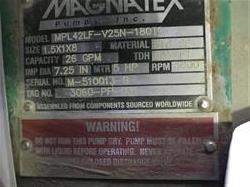 Image MAGNATEX MPL42LF-V25N-180TC Magnetic Drive Pump - 1.5X1X8in, 26 GPM, 3600 RPM - 2 from Bid-on-Equipment.com