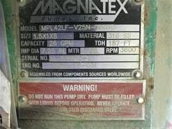 Image MAGNATEX MPL42LF-V25N-180TC Magnetic Drive Pump - 1.5X1X8in, 26 GPM, 3600 RPM - 6 from Bid-on-Equipment.com