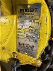 Image 2 Ton BUDGIT Electric Chain Hoist - Model BEH0216 - 8 from Bid-on-Equipment.com