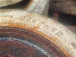 Image Lot of 4 Front NISSAN Forklift Hilo Tires with Rims - 21in X 7in X 15in, Orca PL Grey - 2 from Bid-on-Equipment.com