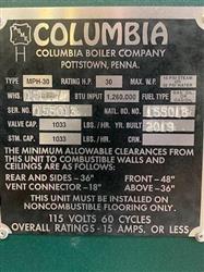 Image 30 HP COLUMBIA Low Pressure Low NOX Boiler - 2 from Bid-on-Equipment.com