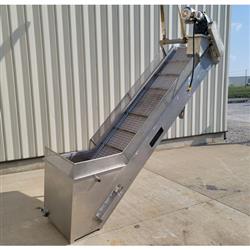 Image 24in Wide Cleated Incline Conveyor - Stainless Steel, Sanitary - 2 from Bid-on-Equipment.com