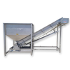 Image 19in W X 11ft L AMERICAN FOOD EQUIPMENT Sanitary Plastic Belt Incline Conveyor with Loading Hopper - 1 from Bid-on-Equipment.com