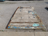 Image 76in W X 11ft H Rustic Sliding Barn Fire Door Vintage Paint Patina Metal Over Wood  - 1 from Bid-on-Equipment.com