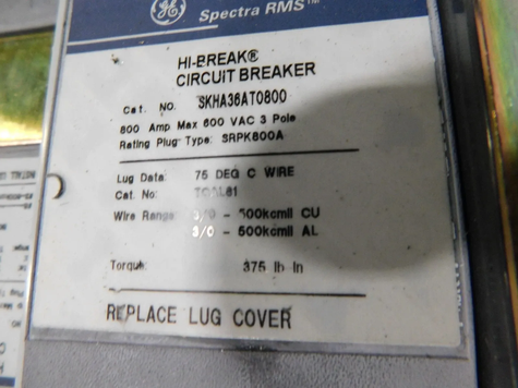 800 Amp GE Spectra Series Panelboard | Control Panels and Switchgear